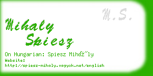 mihaly spiesz business card